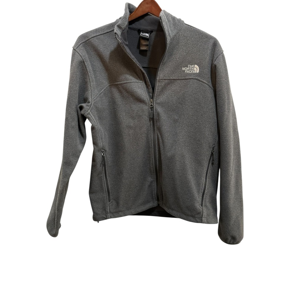 The North Face Mens Full Zip Fleece Jacket Gray Long Sleeve Size‎ M